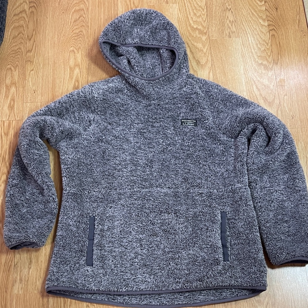 LL Bean Hi Pile Fleece Hoody size women’s large -Like New